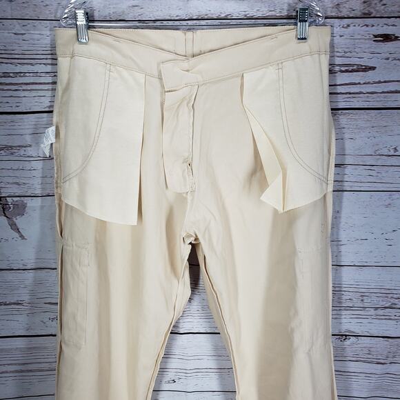 Boohoo Man Relaxed Fit Cargo Chino Trousers Stone Color Pants Size 34R - Picture 8 of 12